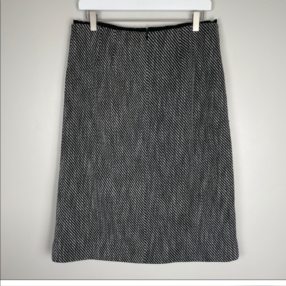 LOFT Textured Black White Pencil Skirt